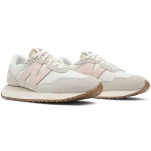 New Balance White and Pink Retro-Inspired Sneakers